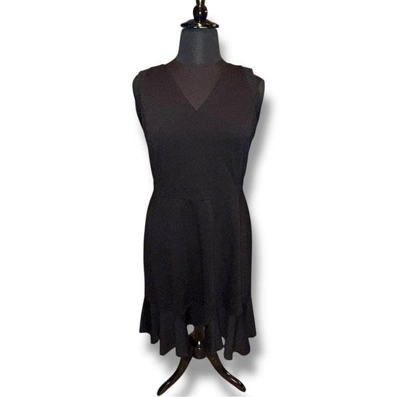 NWT TALBOTS PONTE FLOUNCE HEM WRAP DRESS - 16 Black - Picture 6 of 14